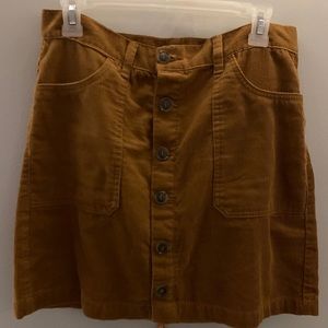 Corduroy button up skirt